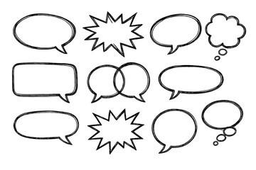 Poster - Various vector icons of speech bubbles and expressive shapes for creative design projects