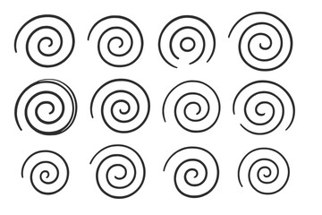 Poster - Spiral vector icons in various sizes and styles for creative design projects and digital applications