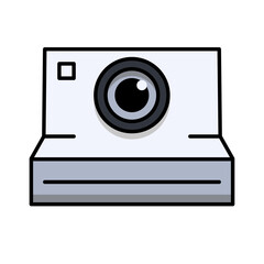 Poster - Instant Camera Photo Photography Line Icon Technology Entertainment Retro Flat Outline Vector Editable Easy to Edit Symbol
