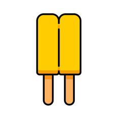 Poster - Popsicles Ice Cream Frozen Dessert Line Icon Food Summer Sweet Treat Flat Outline Vector Editable Easy to Edit Symbol