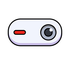 Poster - Flat design icon camera privacy switch. Online status and security symbol