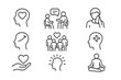 © icon_art - Various vector icons representing mental health concepts, communication, and emotional well-being