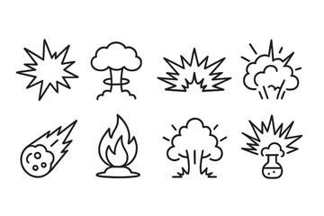 Poster - Explosion and impact vector icons for dynamic graphic designs in various styles