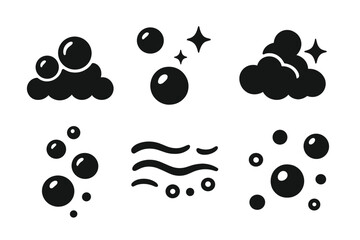 Poster - Vector icons of bubbles, clouds, and decorative elements representing fun and playfulness in design