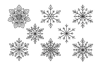 Poster - Decorative snowflake vector icons suitable for winter themes and holiday designs