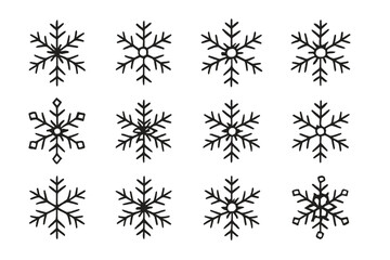 Poster - Decorative vector icons of snowflakes in various designs for winter themes and seasonal decorations