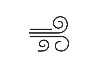 Poster - Vector icon representing wind with flowing lines and curls illustrating movement and air dynamics
