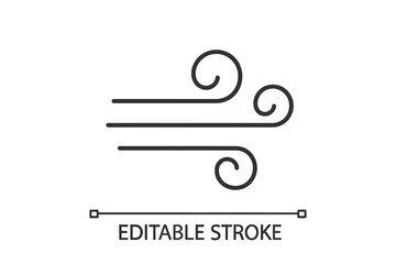 Poster - Vector icon depicting stylized wind represented by flowing lines and curves