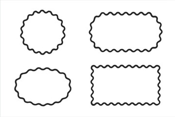 Poster - Decorative vector icons of wavy borders and frames in various shapes for design purposes