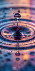Poster - Abstract Beauty, Oil Drop On Water Creates Captivating Patterns. Iridescent Reflections Shimmer, Swirl And Dance, Creating Unique, Colorful Designs. The Close-up Highlights The Intricate Details.