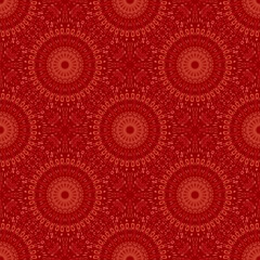 Poster - Abstract garden mandala pattern design - seamless bohemian vector background