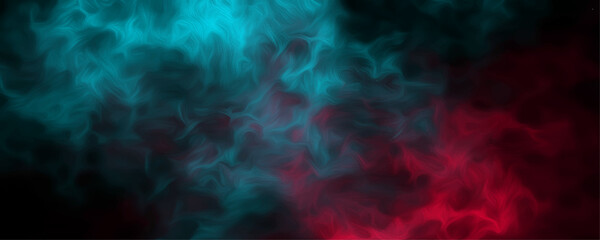 Wall Mural - Abstract smoke in red and blue hue on a dark background. Vibrant Abstract Red and Blue Smoke Background Design. dynamic vector illustration featuring swirling patterns luminous red and cool cyan  art.