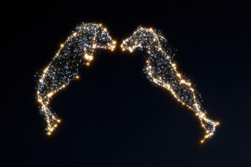 Wall Mural - cosmic dolphins constellation formed stars in dark sky
