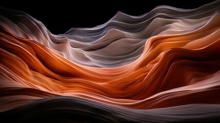 Poster - A mesmerizing abstract landscape of flowing waves in warm and cool tones.