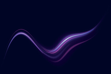 Poster -  Neon color glowing lines background, high-speed light trails effect. Modern abstract high-speed light motion effect on black background. Light motion effect, slow shutter of traffic