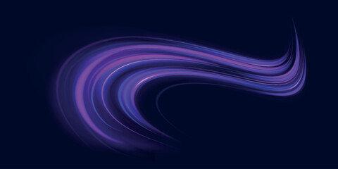Poster - Neon color glowing lines background, high-speed light trails effect. Modern abstract high-speed light motion effect on black background. Light motion effect, slow shutter of traffic.