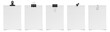 © Irina Shats - Set of white paper notes with binder clips, bulldog clip, paper clip and push pin. White sheets of paper. Black holders
