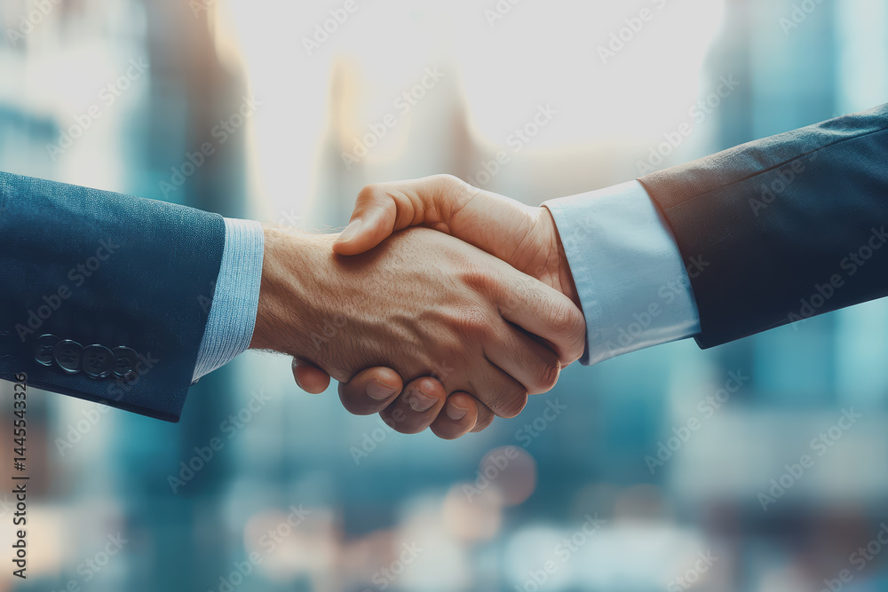 Businessmen working together as a team to successfully merge business partnership concepts.