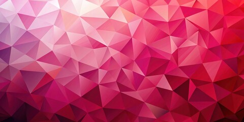 Canvas Print - Geometric Pink Red Low Poly Background Wallpaper with Triangular Shapes, pink, room,  pink, room,abstract