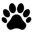 © QuickDesign24 - Dog Paw Print Icon Black silhouette vector art isolated on transparent background