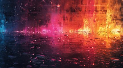 Poster - abstract picture micro light sparkling particle represent data flow vivid flowing wave with high tec