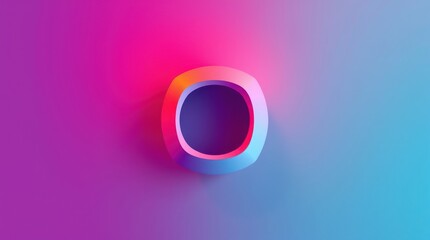 Poster - Vibrant, 3D rounded-square ring with gradient color background