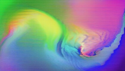 Aufkleber -  vibrant abstract glitch texture with neon rainbow colors and horizontal lines for digital art, web design background, modern print or branding graphics