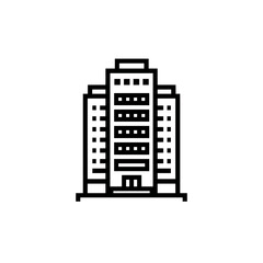 Poster - Simple black and white line art illustration of a building, concept for architecture, real estate, and city design projects
