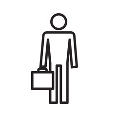 Poster - Simple line art illustration of a person holding a briefcase, concept for business, corporate identity, and professional presentations