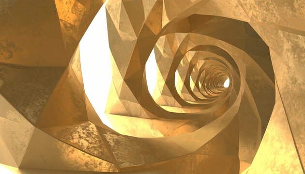 Abstract Architecture A Golden Spiral of Geometric Forms