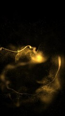 Wall Mural - Gold Lines Particles Golden Dust loop transparent video vertical social media motion background
