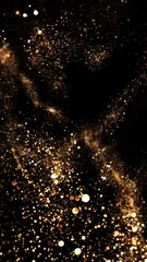 Wall Mural - Golden Glitter Particles loop transparent video vertical social media motion background