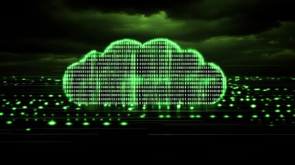 Poster - digital cloud binary design