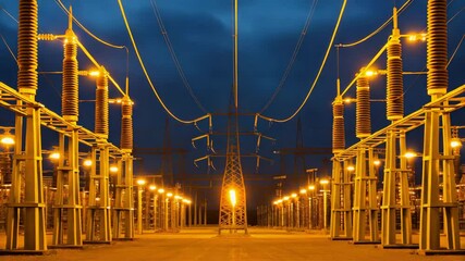 Poster - a dynamic energy grid showcasing large-scale renewable technology integration.