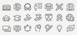 © Kovalova Ivanna - Education, seminar, online learning, webinar outline icons set