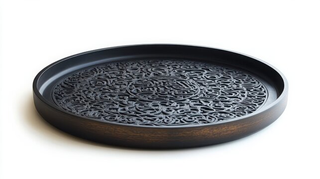 Eid calligraphy moonlight tray isolated with white background
