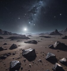 Wall Mural - vast cosmic expanse with scattered stars resembling glittering diamonds , brilliant, twinkling