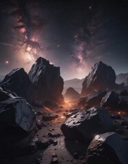 Wall Mural - Myriad stars shimmer across an obsidian expanse, ethereal glow ,  celestial,  infinite,  twinkle