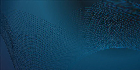 Poster - abstract blue flowing wave curved lines, social network communication, technology curve line backgro