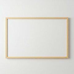 Poster - A simple rectangular frame with a light wood finish hanging on a plain white wall in a minimalist setting