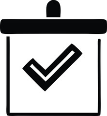 Poster - This vector check mark icon represents a green tick symbol inside a box, signifying success and choice on the web