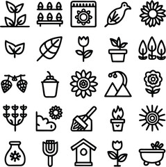 Aufkleber - Vector illustration set of tea icons, a black silhouette design for web