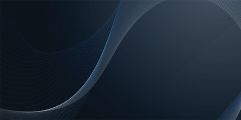 Poster - abstract blue flowing wave curved lines, social network communication, technology curve line backgro