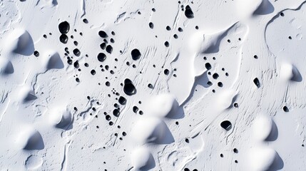 Poster - Isolated white surface with uneven black spots, texture-rich and open to creative use