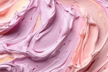 Poster - Swirls of pink and lavender frosting create a sweet, dreamy texture, perfect for baking or confectionery creations. Delectable and smooth.