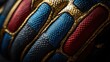 © Rudysw - Close-up of protective motorcycle gloves, showcasing vibrant color patterns and textured material