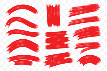 Poster - Paint brush. Abstract vector art of bold red brush strokes. Dirty artistic design elements. Freehand grunge brush illustration. 