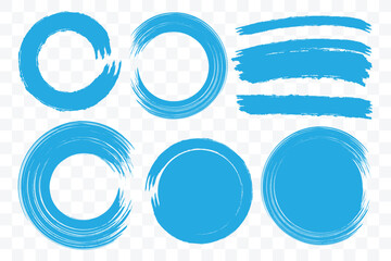 Poster - Blue ink grunge brush strokes. Set of grunge black paint, ink brush strokes. Hand drawn paint brush grunge texture on white background. Blue brush stroke isolated on white background.