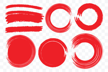 Poster - Paint brush. Abstract vector art of bold red brush strokes. Dirty artistic design elements. Freehand grunge brush illustration. 