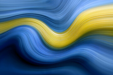 Aufkleber - Abstract swirl of blue and yellow colors with a dynamic, wavy texture.